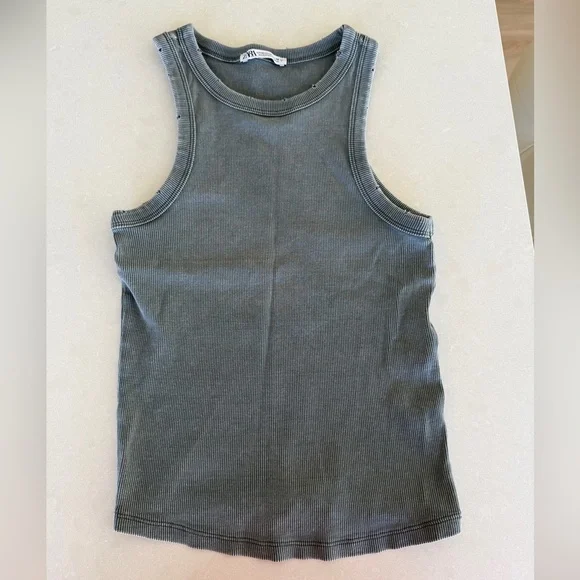 ZARA Washed Rib Tank Top - Picture 8 of 10